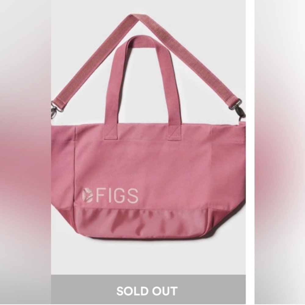 FIGS Pink Canvas Tote Bag